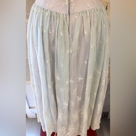 Vintage 1956 Eyelet Organza Pastel Periwinkle Blue Wedding Gown - Picture 8 of 9